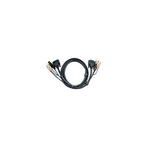 Aten KVM kabel type I   1,8m USB DVI USB, DVI, Minijack - USB, DVI, Minijack