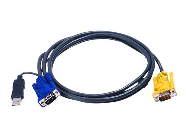 Aten KVM kabel type E   3,0m  PC og Mac SPHD til VGA+USB Hot pluggable 2L-5203UP