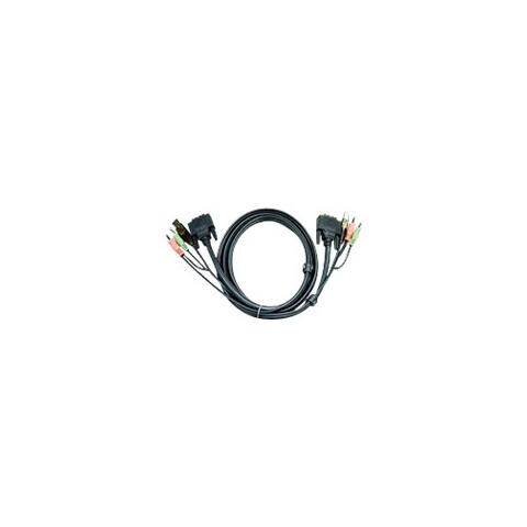 Aten KVM kabel DVI-D (DL) + USB, 1,8 m USB | DVI | Minijack