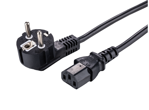 LinkIT strømkabel CEE 7/7 - C13 svart 5m Vinklet Schuko - C13 | 3x1,50mm² | LSZH