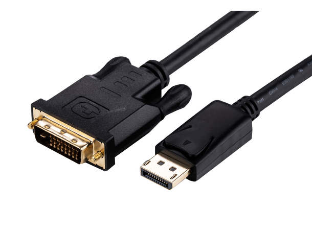 LinkIT DisplayPort til DVI-D  2 m Svart DVI Single link, 20-pin - 24-pin han-han