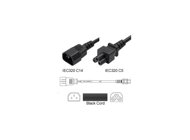 LinkIT strømkabel C14/C5 svart 3m C14 til Mikke Mus | 3 x 1,0 mm² | LSZH