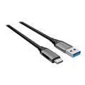 Elivi USB A til C kabel 2 meter Svart/Space Grey, 5gbps/3A