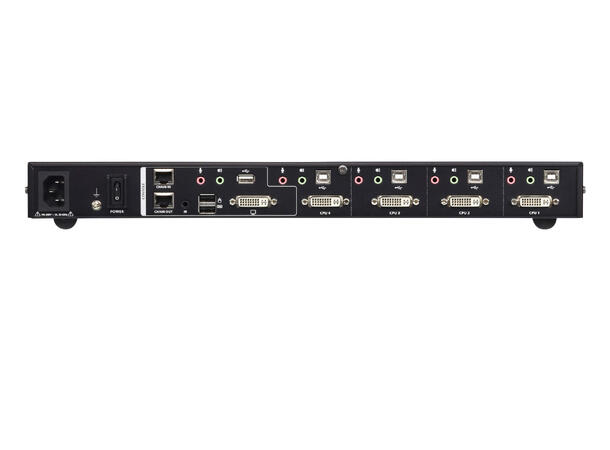 Aten KVM  4-PC 1-Br Split-Screen CM1164A Switch Box | DVI-I DL | USB | Lyd