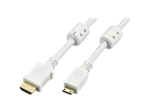 LinkIT HDMI A19 - Mini HDMI, hvit, 2 m 1.4 High Speed m. Ethernet, hvit