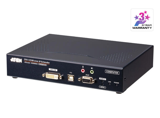 Aten KVM Extender KVM KE6900AT Transmitt DVI-D | 1920x1200@60Hz | IP | SFP