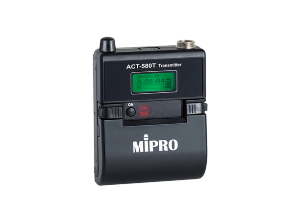 Mipro ACT-5812A/2 x ACT-580T sett 2 kanals mott lommesender 5,8 GHz ladbar
