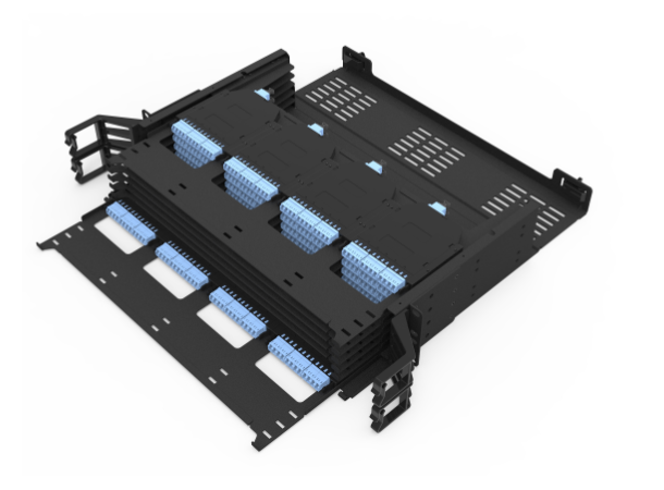 LinkIT 2U slimpanel for 24xMPO kassetter Opp til 288 fiber | uten kassetter 