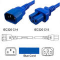 LinkIT strømkabel C15/C14 blå 0,5m 3 x 1,00mm² | PVC