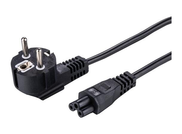 LinkIT strømkabel CEE 7/7 - C5 svart 2m Vinklet Schuko til C5 | 3x1,00mm² | LSZH 