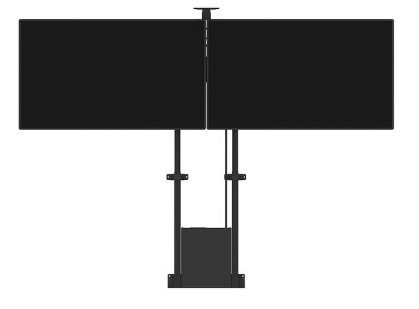 Multibrackets Gulv motor dual Floormount Svart, 120Kg, 600x400, 2 x 40-65" 