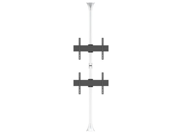 Multibrackets Gulv/tak feste dobbel Maks VESA 600x400,30kg pr skjerm, Chrome 