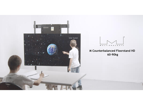 Multibrackets Gulvstativ Counterbalanced Svart, HD 60-90kg, 1040x900, 32-110" 