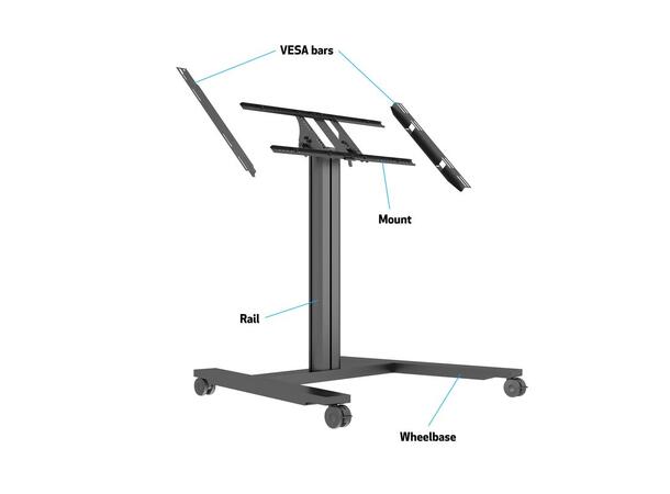 Multibrackets Gulvtralle 110 Tilt&Table Sort, 80Kg, 700x400, 32-55" 