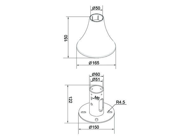 Multibrackets Pro Floor to ceiling Wall plate, Black 