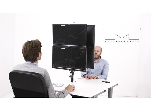 Multibrackets bordstativ Quad B2B Sort, Officeline, VESA 75, 100, 15-30" 