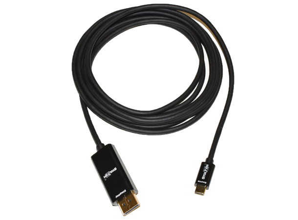 Stoltzen ThinFlex USB C - Displayport 5m 4Kx2K@60Hz | OD 4,5mm | Myk | Svart 