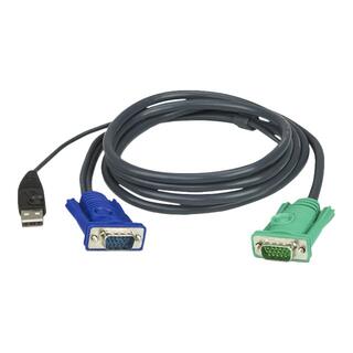Aten KVM kabel type USB   1,8m, 2L-5202U USB Han, VGA Han - KVM port