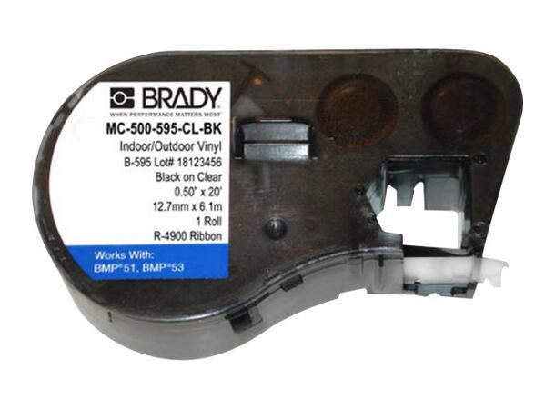 Brady MC-500-595-CL-BK Klar vinyl tape Svart text