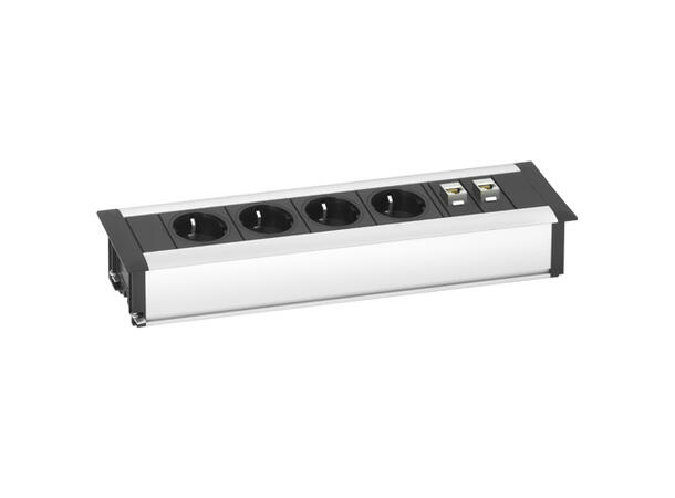 EVOline® Frame Dock Data Medium 4x stikk | 2x RJ45 | Cat.6 