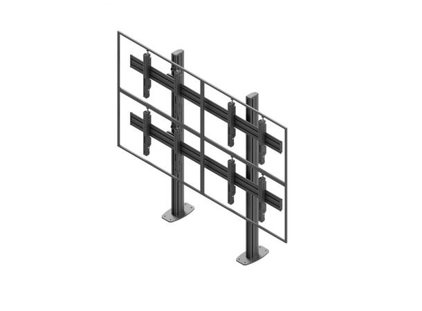 Edbak VideoVegg Stativ 50"-57" 2x2 Komplett. For festing i underlag 