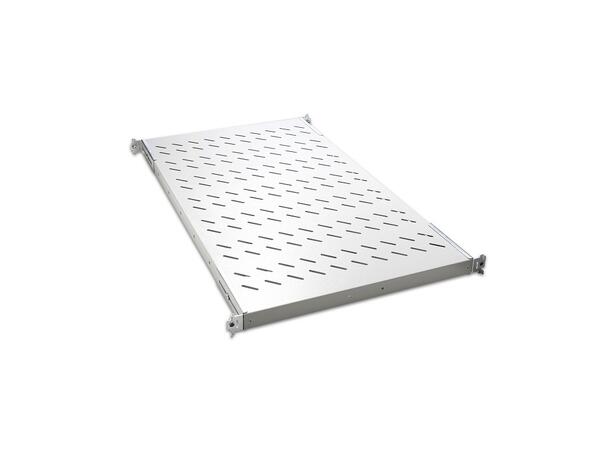 Lande 19" Fasthylle 1U D740 Grå Feste foran/bak | 650-850mm | 50kg 