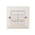 LinkIT Cat.6A UTP 86x86 ramme 2xRJ45 For uttak fra kanal/veggboks 86x86mm