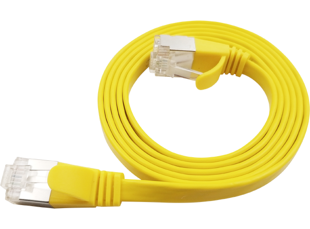 LinkIT Flat U/FTP Cat6a gul 5m AWG 32/7 , PVC , 1,85x6mm 