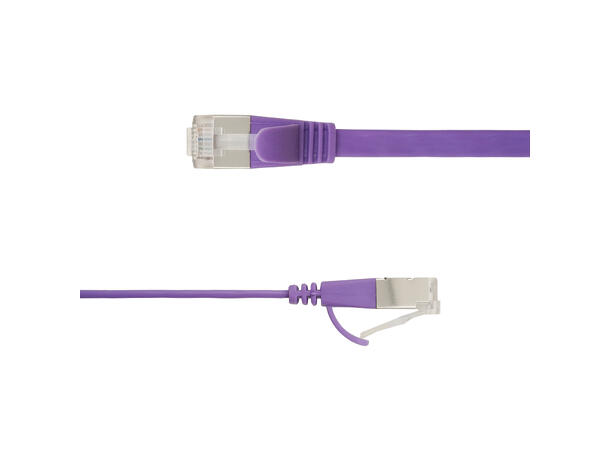 LinkIT Flat U/FTP Cat6a lilla 0.2m AWG 32/7 | PVC | 1,85x6mm 