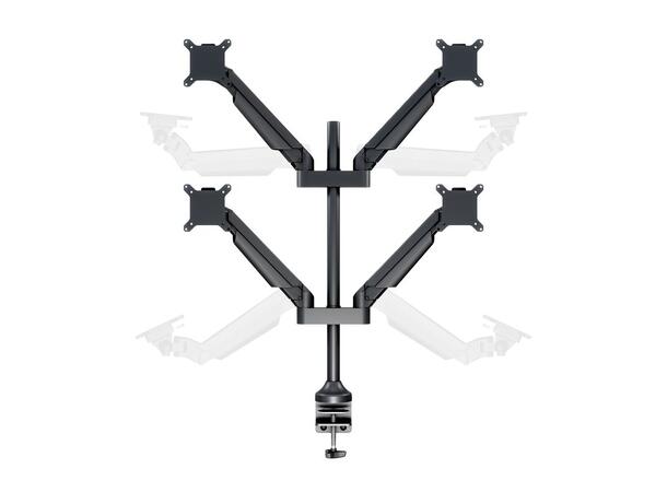 Multibrackets Bordstativ gassarm quad HD Svart, VESA 75, 100, 80Kg, 15-32" 
