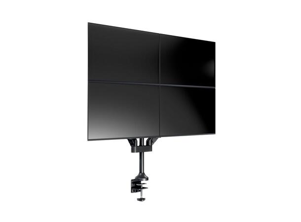 Multibrackets Bordstativ gassarm quad HD Svart, VESA 75, 100, 80Kg, 15-32" 