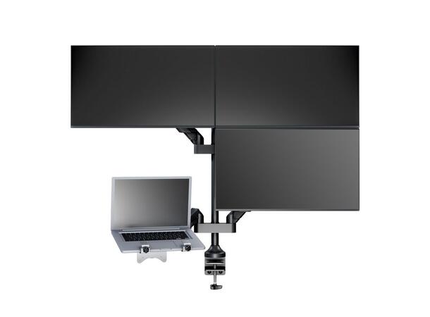 Multibrackets Bordstativ gassarm quad HD Svart, VESA 75, 100, 80Kg, 15-32" 