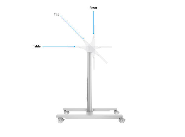 Multibrackets Gulvtralle 110 HD Sølv, 80Kg, 700x400, 32-55" 