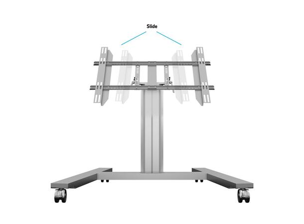 Multibrackets Gulvtralle 80 HD Sølv, 32-55", 700x400, 90Kg 