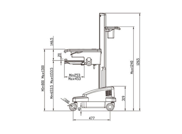 Multibrackets Medisin tralle NB UPS Tralle for Laptop,tastatur og mus 