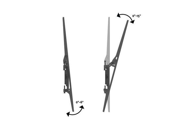 Multibrackets Søylefeste Svart, Vesa 400x400, 35Kg, tilt. 32-65" 