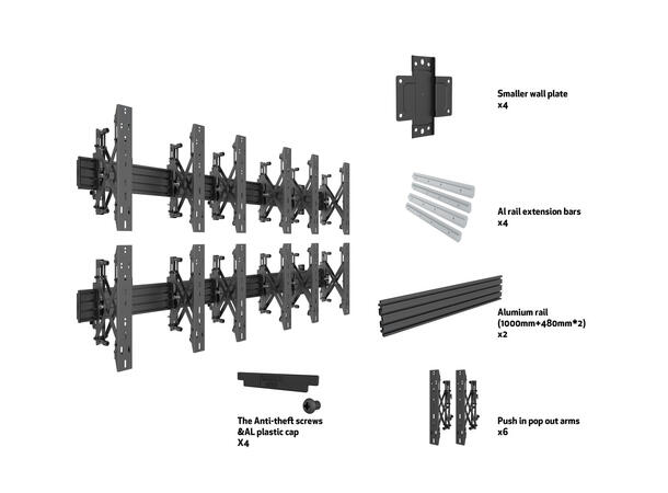 Multibrackets Wallmount Pro MBW3x2UP Push In Pop Out B 