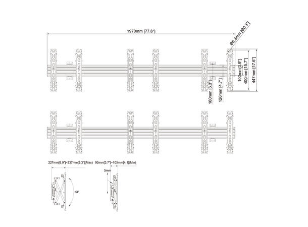 Multibrackets Wallmount Pro MBW3x2UP Push In Pop Out B 