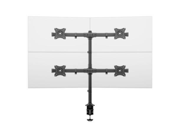 Multibrackets bordstativ Basic Quad Svart, 4 x 15"-27", 32kg, Vesa 75, 100 