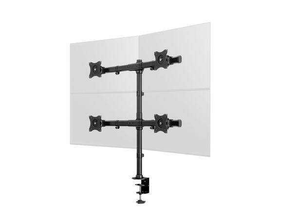 Multibrackets bordstativ Basic Quad Svart, 4 x 15"-27", 32kg, Vesa 75, 100 