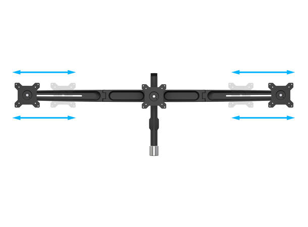 Multibrackets bordstativ, Triple 15-24" Utvidelses kit 3 X 15"-24" 
