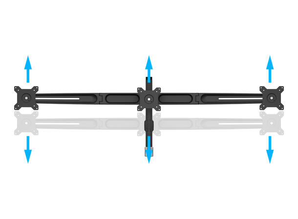 Multibrackets bordstativ, Triple 15-24" Utvidelses kit 3 X 15"-24" 