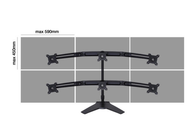 Multibrackets bordstativ, Triple 15-24" Utvidelses kit 3 X 15"-24" 