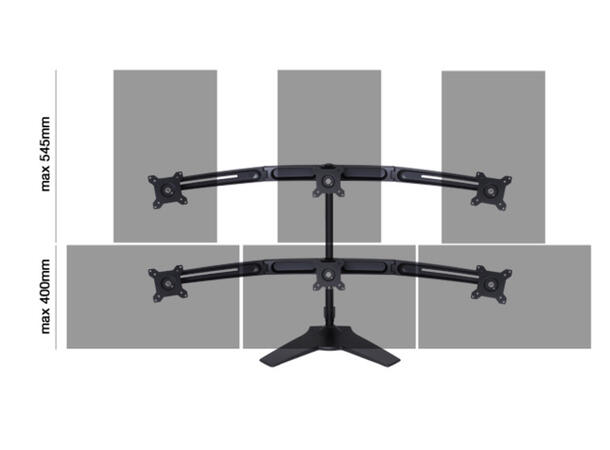 Multibrackets bordstativ, Triple 15-24" Utvidelses kit 3 X 15"-24" 
