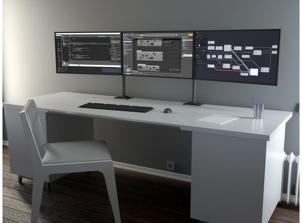 Multibrackets bordstativ, triple 24-32" 3 X 24"-32" Maks 24kg, maks Vesa 200x100 