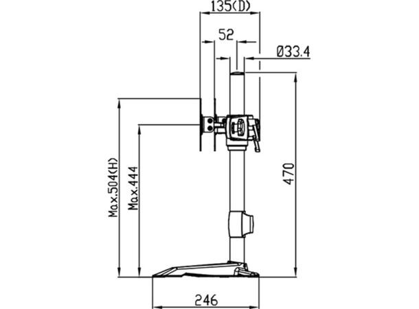 Multibrackets bordstativ, triple 24-32" 3 X 24"-32" Maks 24kg, maks Vesa 200x100 