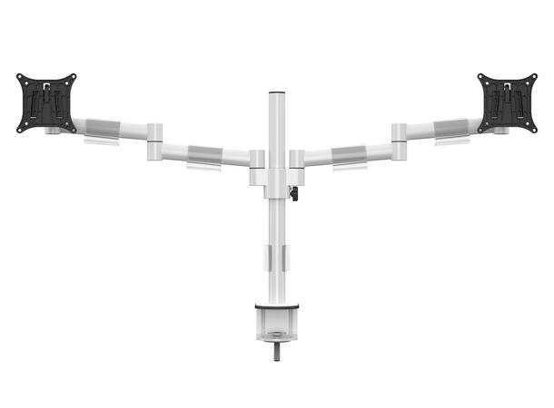 Multibrackets bordstativ dual Hvit, Officeline, VESA 75, 100, 15-30" 
