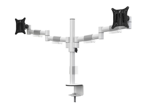Multibrackets bordstativ dual Hvit, Officeline, VESA 75, 100, 15-30" 
