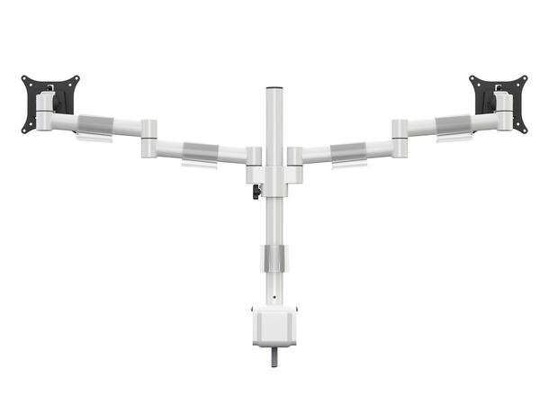 Multibrackets bordstativ dual Hvit, Officeline, VESA 75, 100, 15-30" 