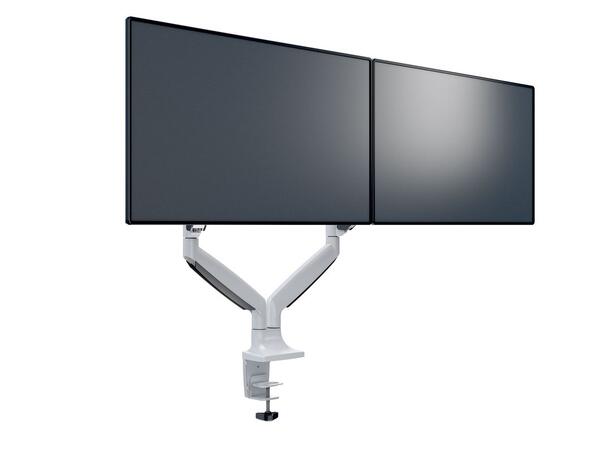 Multibrackets bordstativ gass arm dobbel Hvit , VESA 75-100, 9Kg,  15-27" 